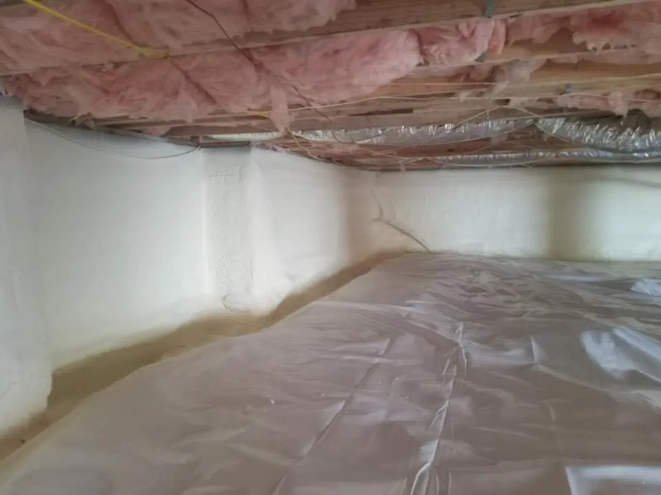 Crawl space encapsulation with closed-cell spray foam for Attic Insulation in Beltsville